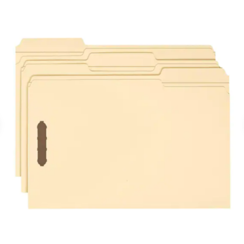 Smead Fastener File Folders, 2 Fasteners, Reinforced 1/3-Cut Tab, Legal Size, Manila, 50/Box