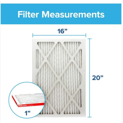 Filtrete 16x20x1 Air Filter, MPR 1000, MERV 11, Micro Allergen Defense 3-Month Pleated 1-Inch Air Filters, 2 Filters