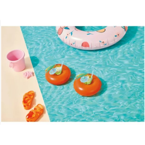 H for Happy Inflatable Drink Floats in Peach (Set of 2)