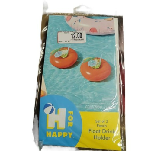 H for Happy Inflatable Drink Floats in Peach (Set of 2)