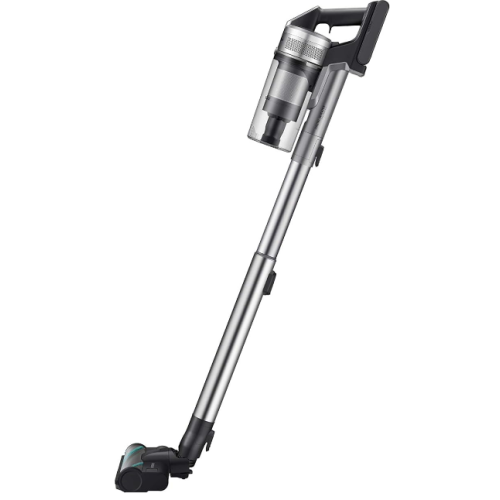 Samsung Jet 90 Cordless Stick Vacuum Long Lasting Battery and 200 Air Watt Suction Power, Complete with Telescopic Pipe, Titan ChroMetal