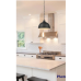 Hampton Bay Talullah 1-Light Matte Black Pendant Lighting with Gold Interior