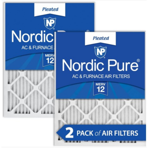 Nordic Pure 15x20x1 (14 1/2 x 19 1/2 x 3/4) Pleated MERV 12 Air Filters 2 Pack