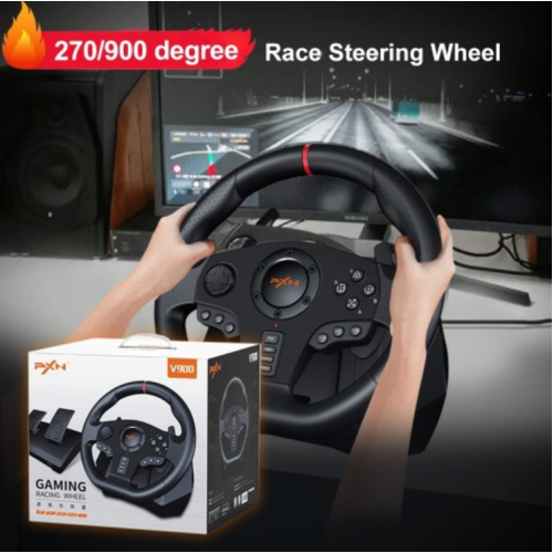 PXN V900 Steering Wheel Gaming - 270/900° Sim Xbox Racing Wheel with Pedals Paddle Shifter Vibration Feedback Wheel for Xbox One, Xbox Series S/X, PC, PS3, PS4, Switch, Android TV