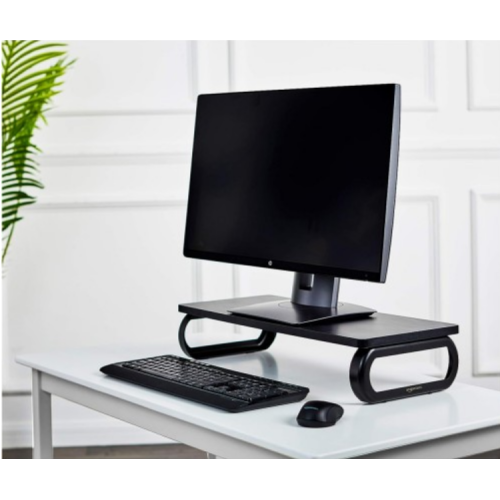 Amazon Basics Wood Monitor Stand, Computer Riser, Black