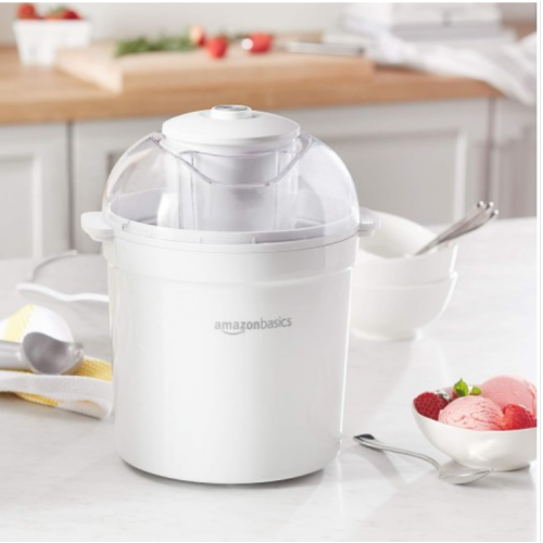 NO SALT/ICE NEEDED! Amazon Basics 1.5 Quart Automatic Homemade Ice Cream Maker