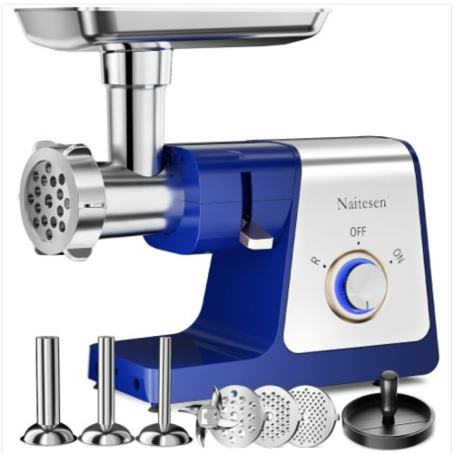 Naitesen 3000W Electric Meat Grinder, Sausage Maker Machine, Food Grinder with 3 Stainless Steel Sausage Stuffer Tube 3 Grinding Plates Hamburger Press Patty Maker Kubbe Kit for Home Kitchen