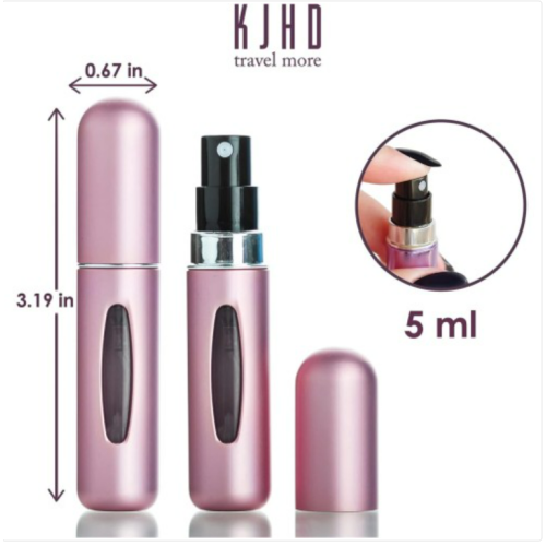 KJHD Portable Mini Refillable Perfume Atomizer Bottle, Refillable Perfume Spray, Atomizer Perfume Bottle, Scent Pump Case for Traveling and Outgoing, 5ml 2 pink pack