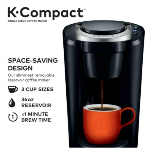 Keurig K-Compact Single-Serve K-Cup Pod Coffee Maker, Black