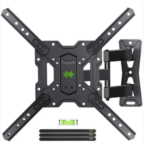 USX MOUNT UL Listed Full Motion TV Mount, Swivel Articulating Tilt TV Wall Mount for 26-55Inch LED, 4K TVs, Wall Mount TV Bracket with VESA 400x400mm Up to 77lbs, Perfect Center Design -XMM006-1