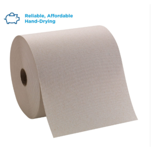 Pacific Blue Basic Recycled Hardwound Paper Towel Rolls by GP PRO (Georgia-Pacific), Brown, 26301, 800 Feet Per Roll, 3 Rolls