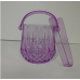 Two Piece Serving Set Diamond Embossed Purple Ice Bucket & Tongs