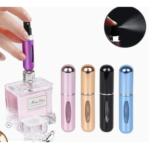KJHD Portable Mini Refillable Perfume Atomizer Bottle, Refillable Perfume Spray, Atomizer Perfume Bottle, Scent Pump Case for Traveling and Outgoing, 5ml 2 black pack