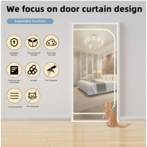 Upgraded Pet Screen Door Fits Doors Up to 36"x84",Heavy Duty Cat Proof Mesh Screen Door with Zipper Closure,Prevent Cats Running Out from Home,Bedroom,Living Room,Kitchen,(White)