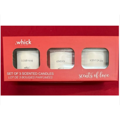 .Whick - Set of 3 Scented Candles - Cloud Nine, Lovesick, Scent of Love