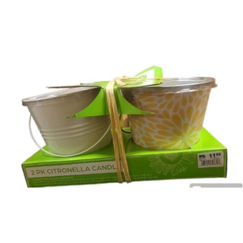 Chatsworth Citronella Candle in Metal Bucket - Pack of 2