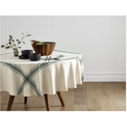 Our Table™ Ezra Border Stripe 70-Inch Round Tablecloth in Green