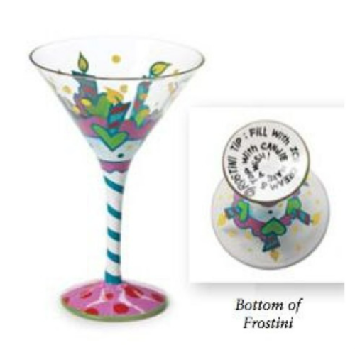 Lisa Frost Collection painted martini glass