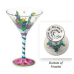 Lisa Frost Collection painted martini glass