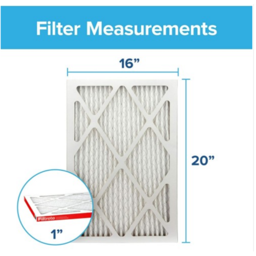 Filtrete 16x20x1 Air Filter, MPR 1000, MERV 11, Micro Allergen Defense 3-Month Pleated 1-Inch Air Filters, 2 Filters