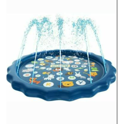 Azssmuk Childrens Fountain Mat Sprinkler Animal Kingdom