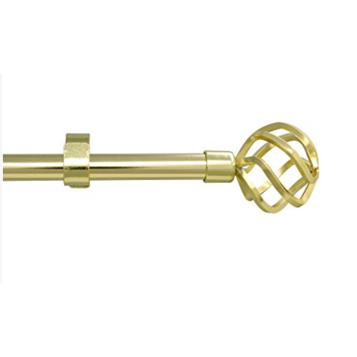 gbHome GH-6814G Empyrean Grace Curtain Rod, 48-84 In, Gold, Metal Cafe Rod Window Treatment Rod Drapery Rod gbHome GH-6814G Empyrean Grace Curtain Rod, 48-84 In, Gold, Metal Cafe Rod Window Treatment Rod Drapery Rod