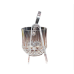 Diamond Embossed 2 Piece Serving Ice Bucket & Tong Set Shatter Resistant Clear