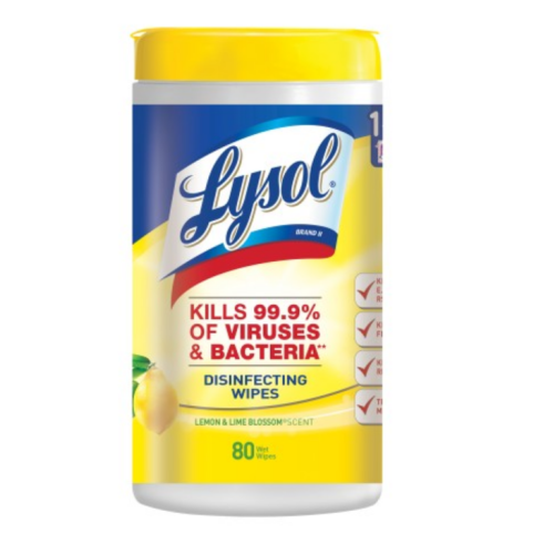 Lysol Disinfecting Wipes, Lemon & Lime Blossom Scent 4 pack