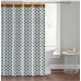 UMBRIA Novogratz Utica 72x72 White Black Geometric Shower Curtain Orange Border