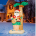 Holidayana Hula Santa Christmas Inflatable - 8 ft Tall Hula Santa on Beach Christmas Inflatable Outdoor Yard Decoration with LED Lights, Fan, and Stakes