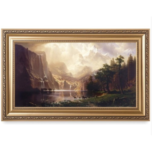 DECORARTS - Among The Sierra Nevada, California - Albert Bierstadt. Art Reproductions. Giclee Printed w/Embossed Golden Frame for Home Wall Art Decor, Framed Size: 36x22