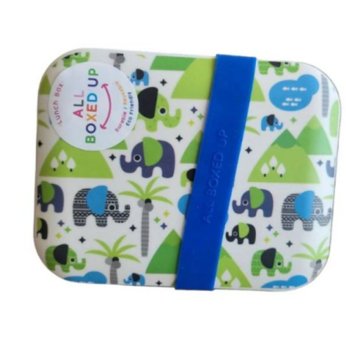 Bento Box Lunch Box Eco Friendly Kids Food Storage Container Elephants Blue