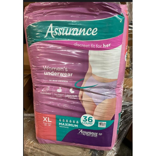 Assurance Womens Incontinence & Postpartum Underwear, XL , Maximum Absorbency (36 Count)