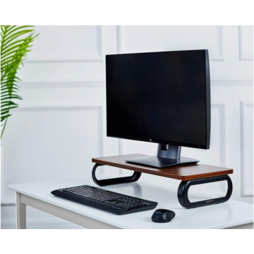 Amazon Basics Wood Monitor Stand, Computer Riser Walnut