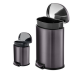 Qualiazero 13.2 Gallon + 1.6 Gallon D-Shape Step Can Combo Trash Can Black