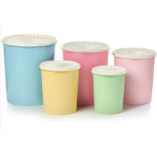 Tupperware Heritage Collection 10 Piece Nested Canister Set in Vintage Colors - Dishwasher Safe & BPA Free - (5 Containers + 5 Lids)