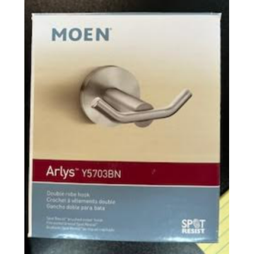 Moen Y5703BN Arlys Robe Hook, Brushed Nickel