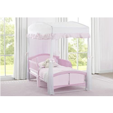 Toddler Canopy for Kids Bed White Pink Children's Room for Little Kids Girls