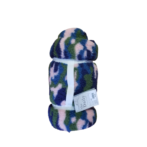 The Daily Collection Sherpa Throw Blue Camouflage 50 x 60”