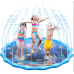 Fixget Inflatable Splash Pad Sprinkler for Kids Wading Pool, Large 68" Round Summer Outdoor Water Toys