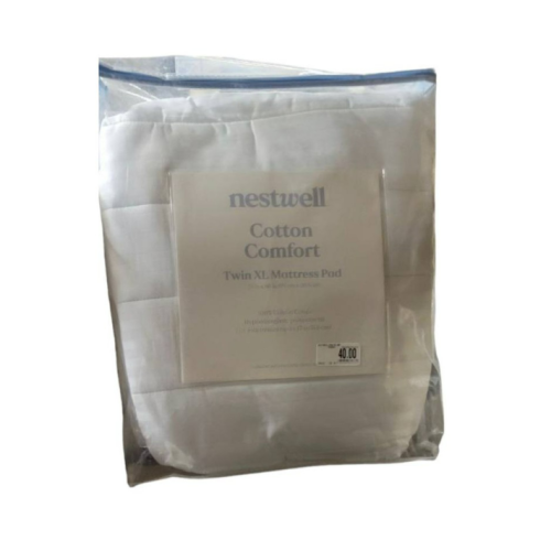 NESTWELL Cotton Comfort Twin XL MATTRESS PAD 100% Cotton Hypoallergenic