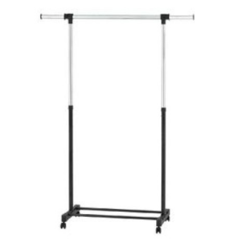 Room Essentials Adjustable Single Rod Garment Rack Black 49x65in. Adjustable