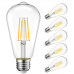 6 Pack Vintage LED Edison Bulbs 6 WATT Super Bright Filaments Enhanced Efficiency & Heat Dissipation