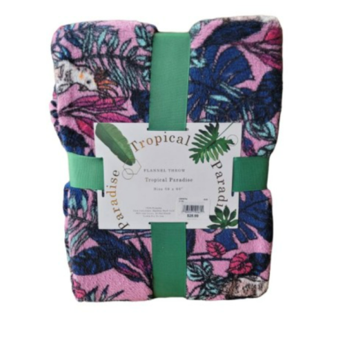 Tropical Paradise Flannel Throw