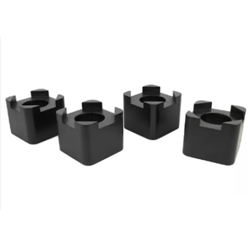 Squared Away Black Wooden Bed Risers, Set of 4