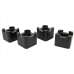 Squared Away Black Wooden Bed Risers, Set of 4