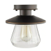 1-Light Oil Rubbed Bronze and Glass Vintage Semi-Flush Mount Hampton Bay