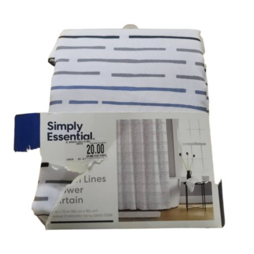 Simply Essential™ Stripe Pattern Polyester Shower Curtain