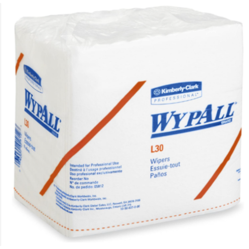 Kimberly-Clark Professional Wypall L30 Wipers - 13" Length X 12-1/2" Width, White, 90 Wipers