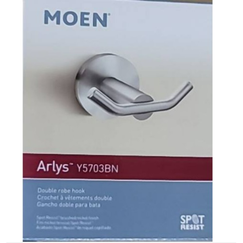 Moen Y5703BN Arlys Robe Hook, Brushed Nickel